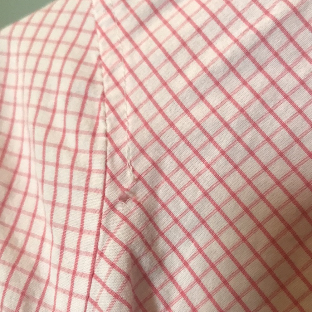 Pink check button down. - Picture 5 of 6
